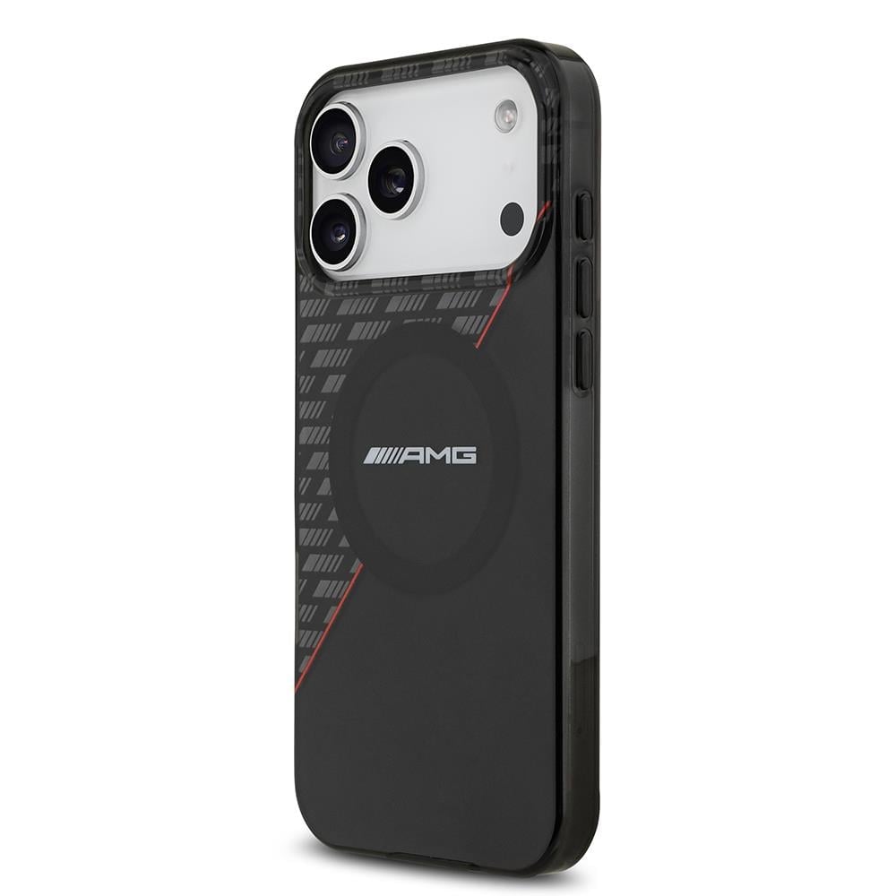 Apple iPhone 17 Pro Max Kılıf AMG Orjinal Lisanslı M-safe Şarj Özellikli Çift Katmanlı Kırmızı Çapraz Çizgili Kapak