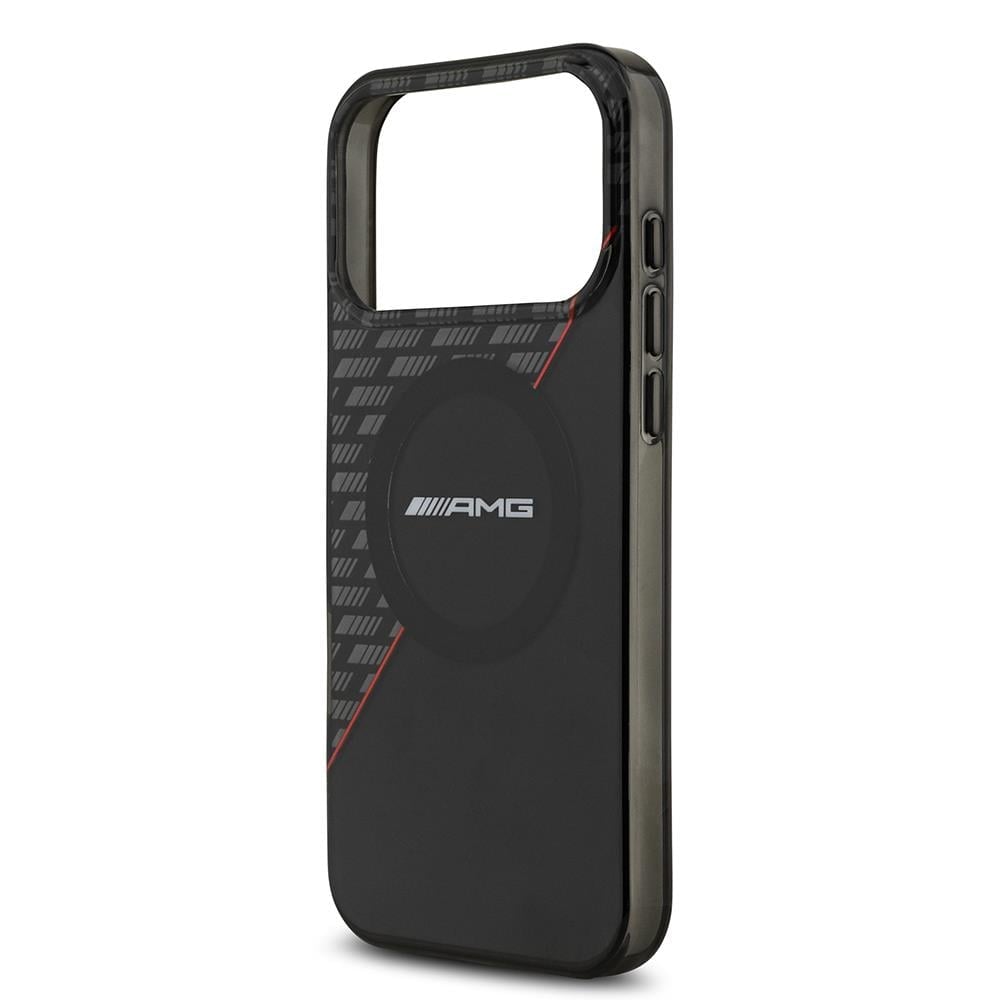Apple iPhone 17 Pro Max Kılıf AMG Orjinal Lisanslı M-safe Şarj Özellikli Çift Katmanlı Kırmızı Çapraz Çizgili Kapak