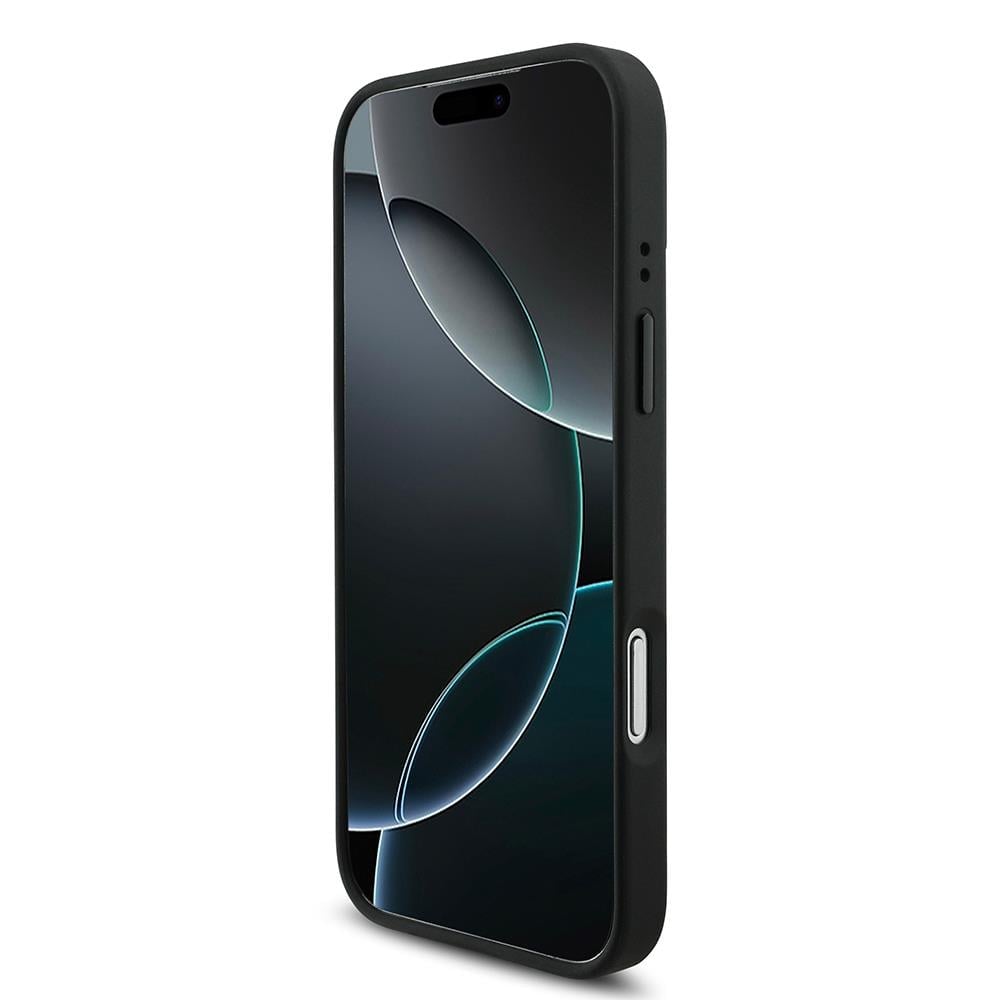 Apple iPhone 17 Pro Max Kılıf BMW Orjinal Lisanslı M-safe Şarj Özellikli M Logolu Üç Şeritli Delikli Deri Kapak