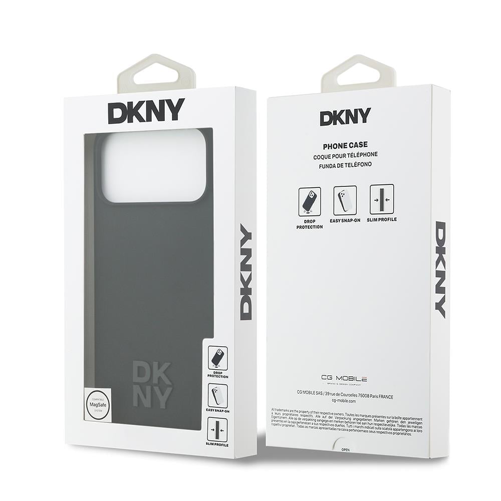 Apple iPhone 17 Pro Max Kılıf DKNY Orjinal Lisanslı M-safe Şarj Özellikli Metal Logolu Silikon Kapak