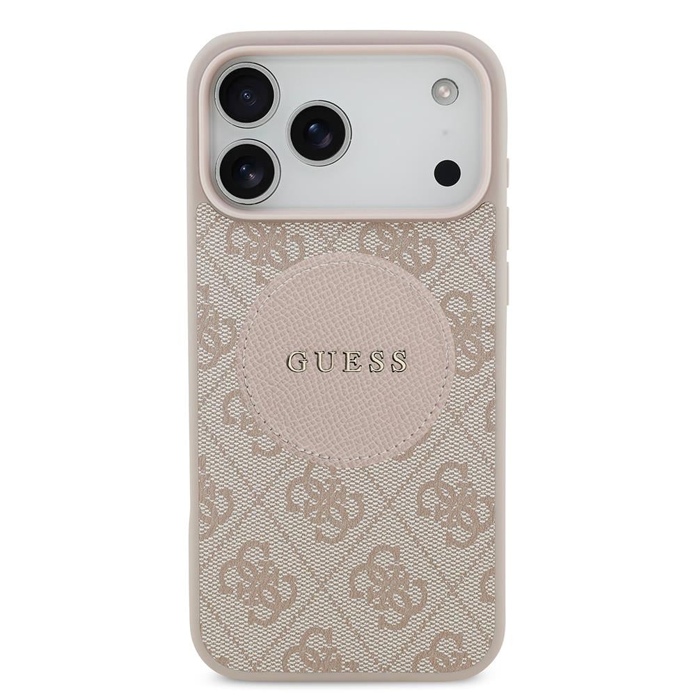 Apple iPhone 17 Pro Max Kılıf Guess Orjinal Lisanslı M-safe Şarj Özellikli Yazı Logolu Circle Classic Kapak