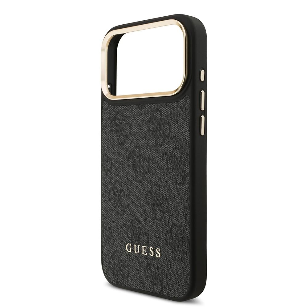 Apple iPhone 17 Pro Max Kılıf Guess Orjinal Lisanslı M-safe Şarj Özellikli 4G Metal Büyük Logolu Kartlıklı Kapak