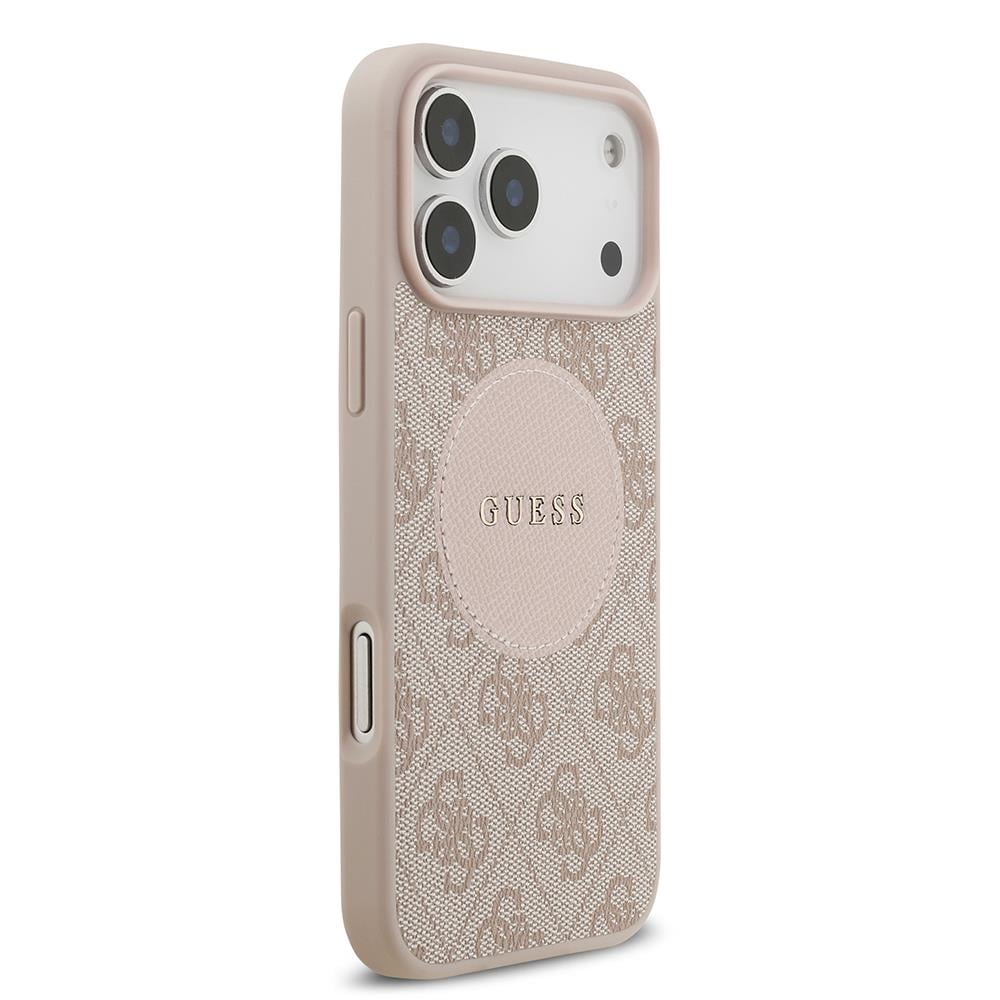 Apple iPhone 17 Pro Max Kılıf Guess Orjinal Lisanslı M-safe Şarj Özellikli Yazı Logolu Circle Classic Kapak