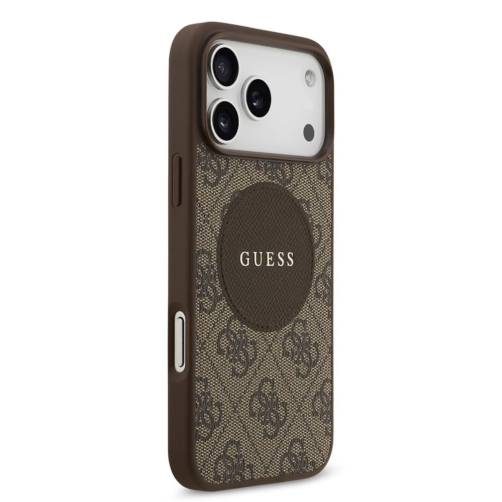 Apple iPhone 17 Pro Max Kılıf Guess Orjinal Lisanslı M-safe Şarj Özellikli Yazı Logolu Circle Classic Kapak