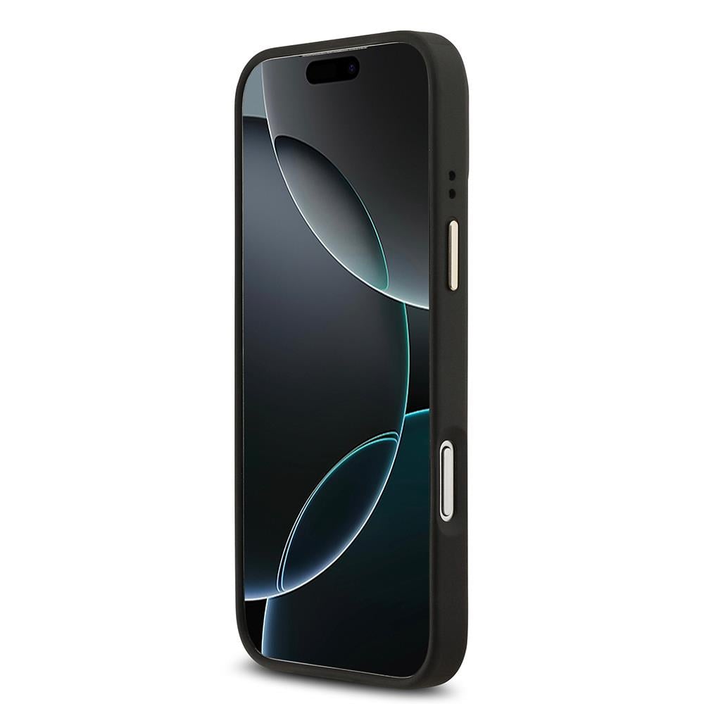 Apple iPhone 17 Pro Max Kılıf Guess Orjinal Lisanslı M-safe Şarj Özellikli Sıcak Baskılı Yazı Logolu PU Deri Peony Kapak