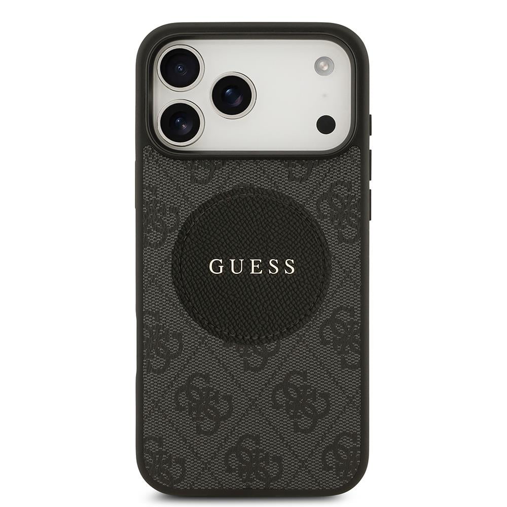 Apple iPhone 17 Pro Max Kılıf Guess Orjinal Lisanslı M-safe Şarj Özellikli Yazı Logolu Circle Classic Kapak