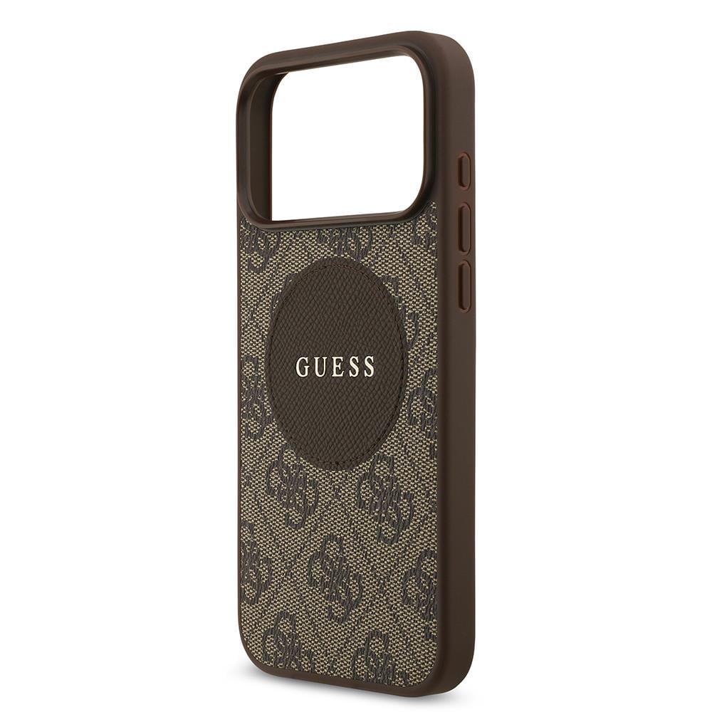 Apple iPhone 17 Pro Max Kılıf Guess Orjinal Lisanslı M-safe Şarj Özellikli Yazı Logolu Circle Classic Kapak
