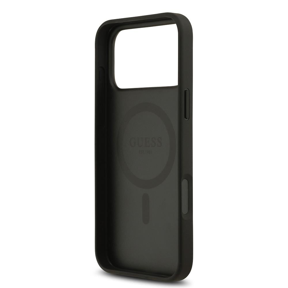 Apple iPhone 17 Pro Max Kılıf Guess Orjinal Lisanslı M-safe Şarj Özellikli Yazı Logolu Circle Classic Kapak