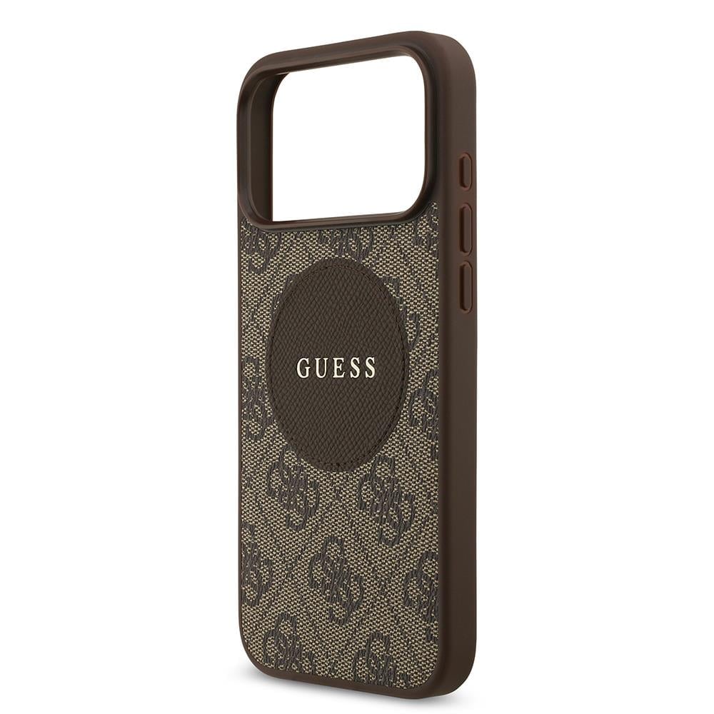 Apple iPhone 17 Pro Max Kılıf Guess Orjinal Lisanslı M-safe Şarj Özellikli Yazı Logolu Circle Classic Kapak
