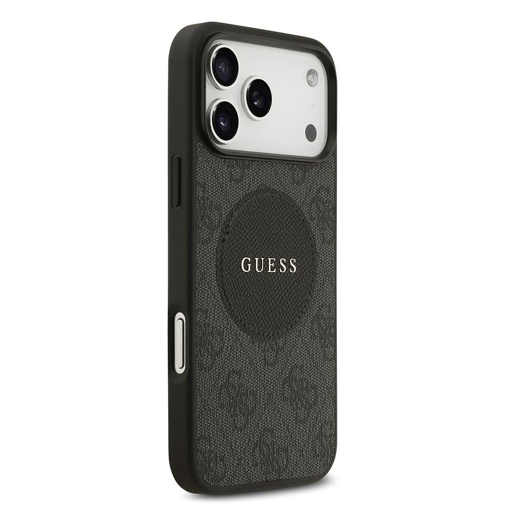 Apple iPhone 17 Pro Max Kılıf Guess Orjinal Lisanslı M-safe Şarj Özellikli Yazı Logolu Circle Classic Kapak