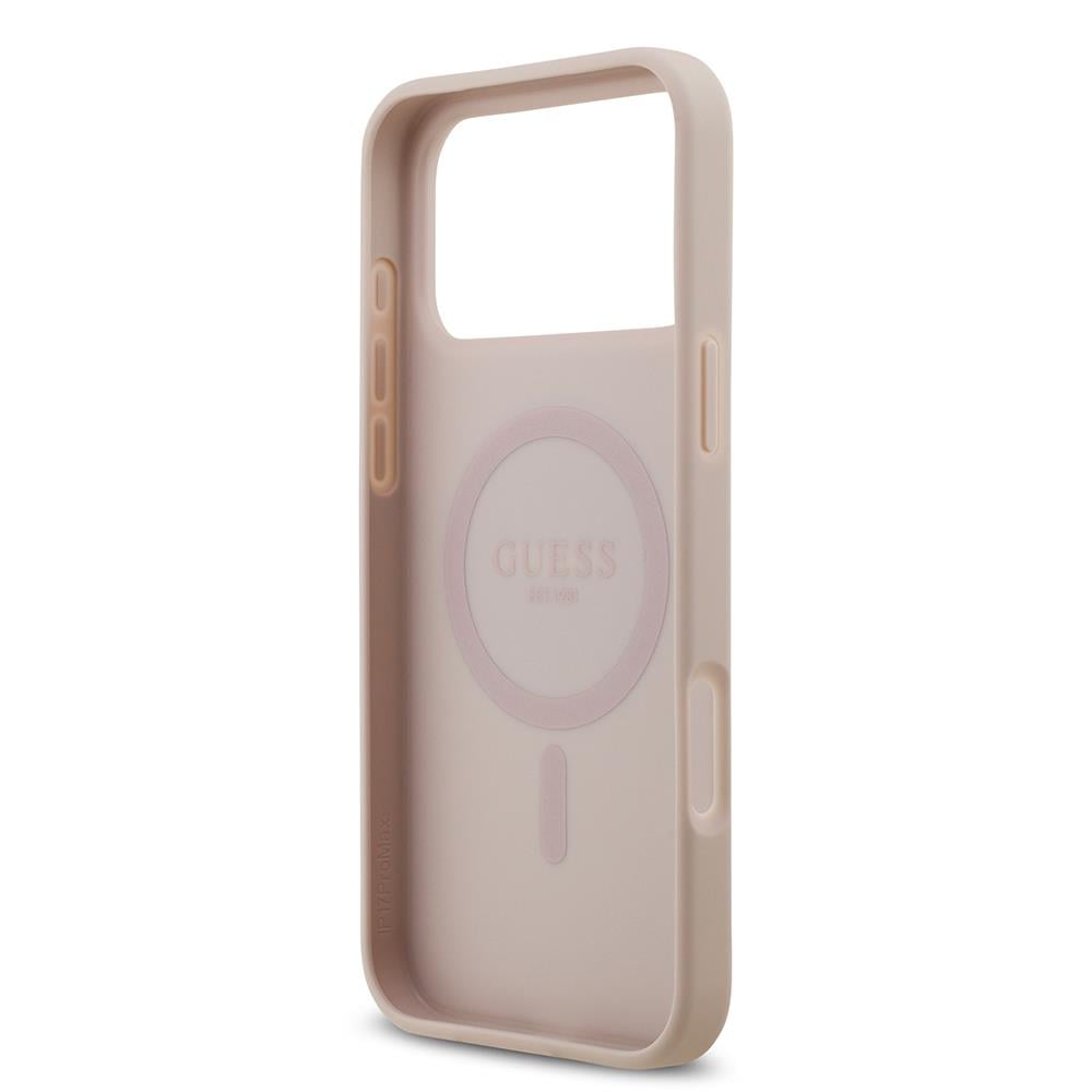 Apple iPhone 17 Pro Max Kılıf Guess Orjinal Lisanslı M-safe Şarj Özellikli Yazı Logolu Circle Classic Kapak