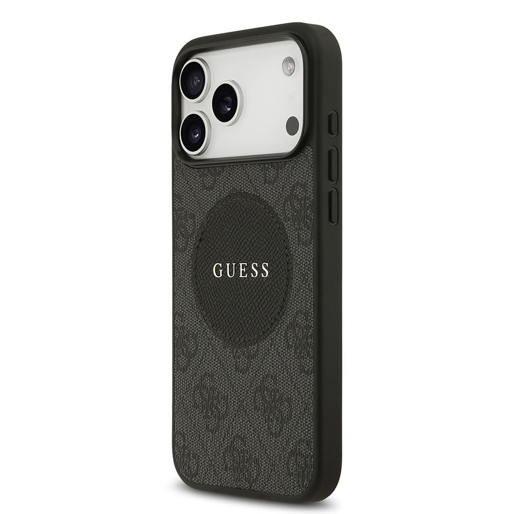 Apple iPhone 17 Pro Max Kılıf Guess Orjinal Lisanslı M-safe Şarj Özellikli Yazı Logolu Circle Classic Kapak