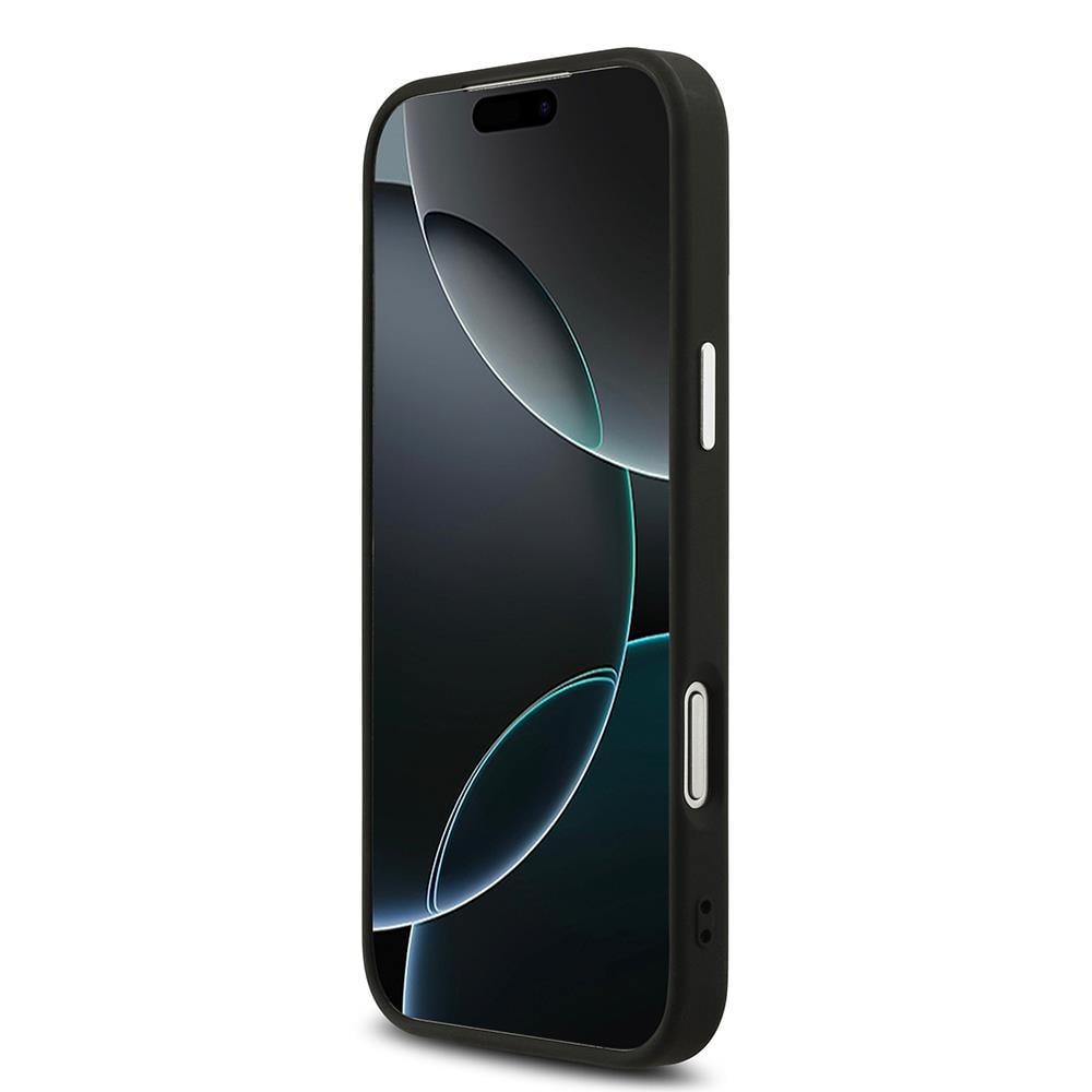 Apple iPhone 17 Pro Max Kılıf Guess Orjinal Lisanslı M-safe Şarj Özellikli Metal Kamera Çerçeveli Üçgen Logolu Glitter Kapak