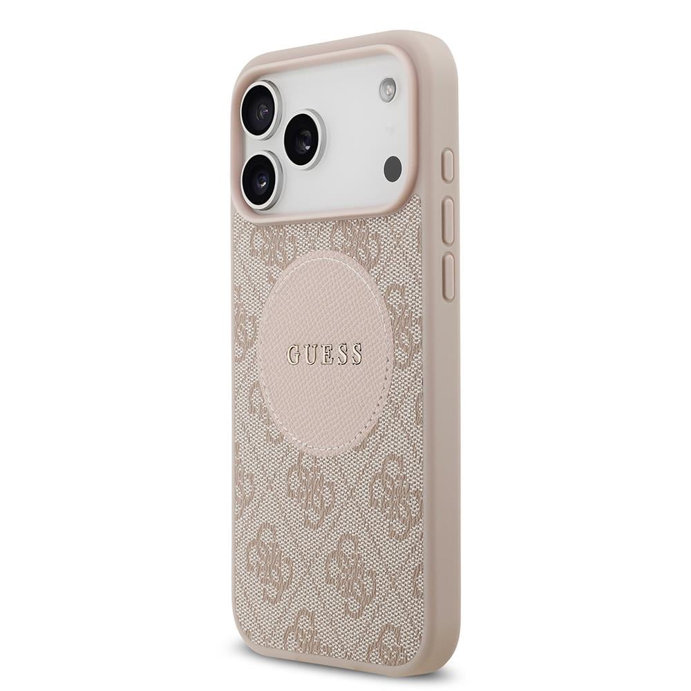 Apple iPhone 17 Pro Max Kılıf Guess Orjinal Lisanslı M-safe Şarj Özellikli Yazı Logolu Circle Classic Kapak