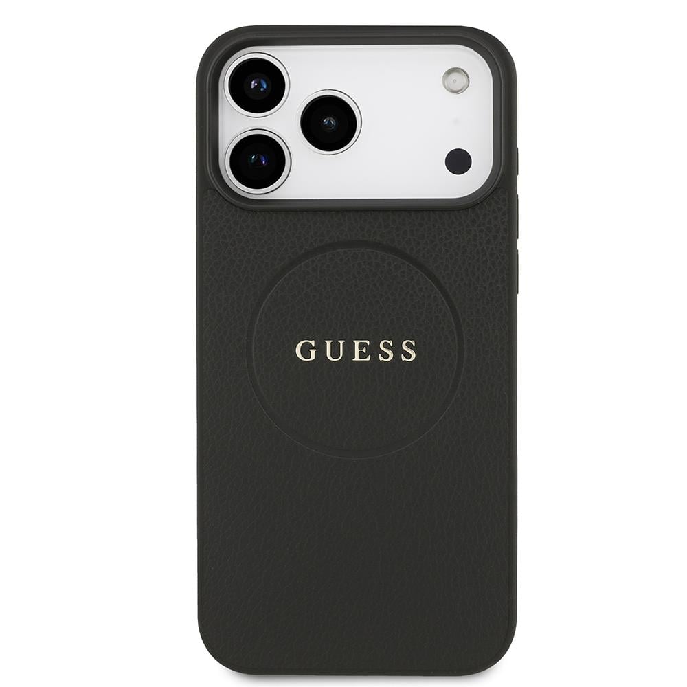 Apple iPhone 17 Pro Max Kılıf Guess Orjinal Lisanslı M-safe Şarj Özellikli Yazı Logolu PU Deri Kapak