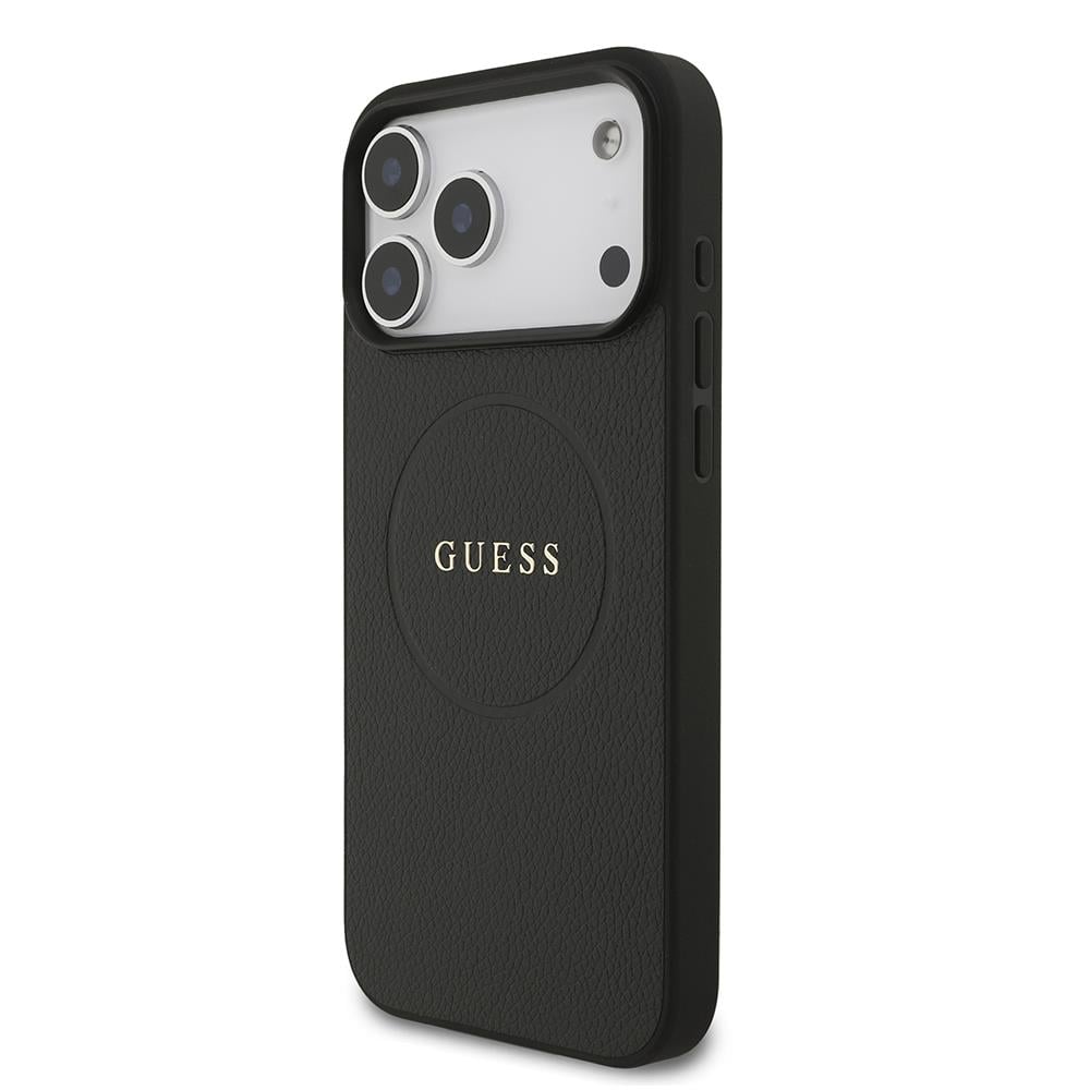 Apple iPhone 17 Pro Max Kılıf Guess Orjinal Lisanslı M-safe Şarj Özellikli Yazı Logolu PU Deri Kapak