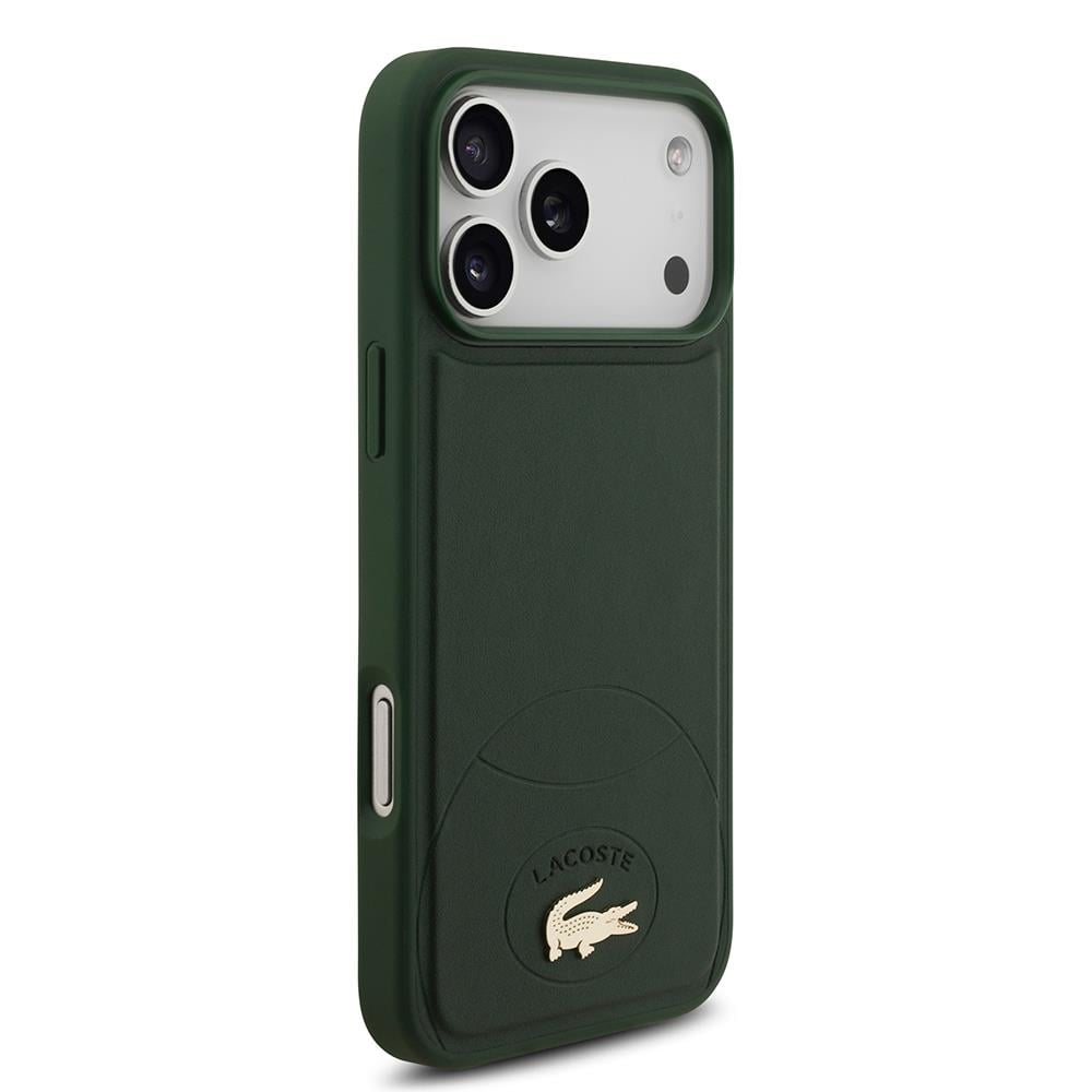 Apple iPhone 17 Pro Max Kılıf Lacoste Orjinal Lisanslı M-safe Şarj Özellikli PU Deri Tasarımlı Metal Logolu Kapak