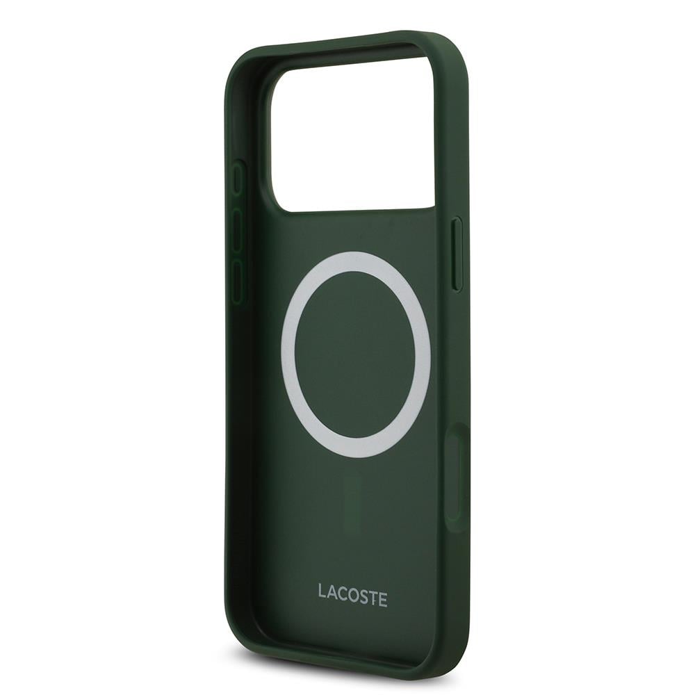 Apple iPhone 17 Pro Max Kılıf Lacoste Orjinal Lisanslı M-safe Şarj Özellikli PU Deri Tasarımlı Metal Logolu Kapak