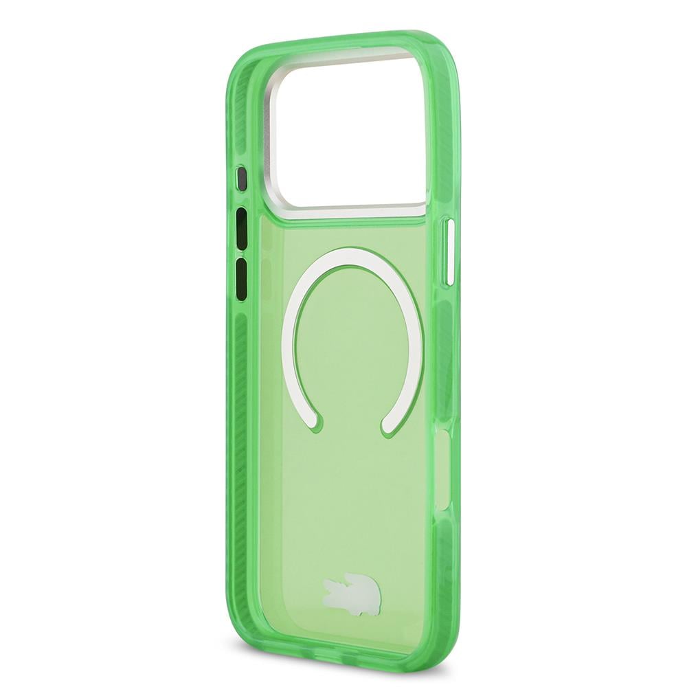 Apple iPhone 17 Pro Max Kılıf Lacoste Orjinal Lisanslı M-safe Şarj Özellikli İkonik Timsah Logolu Buzlu Kapak