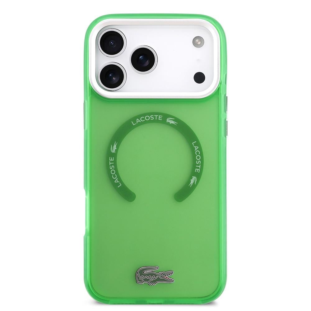 Apple iPhone 17 Pro Max Kılıf Lacoste Orjinal Lisanslı M-safe Şarj Özellikli İkonik Timsah Logolu Buzlu Kapak
