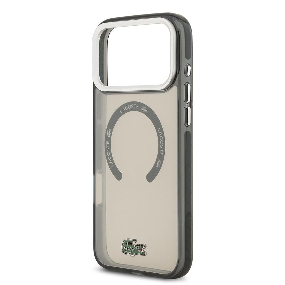 Apple iPhone 17 Pro Max Kılıf Lacoste Orjinal Lisanslı M-safe Şarj Özellikli İkonik Timsah Logolu Buzlu Kapak