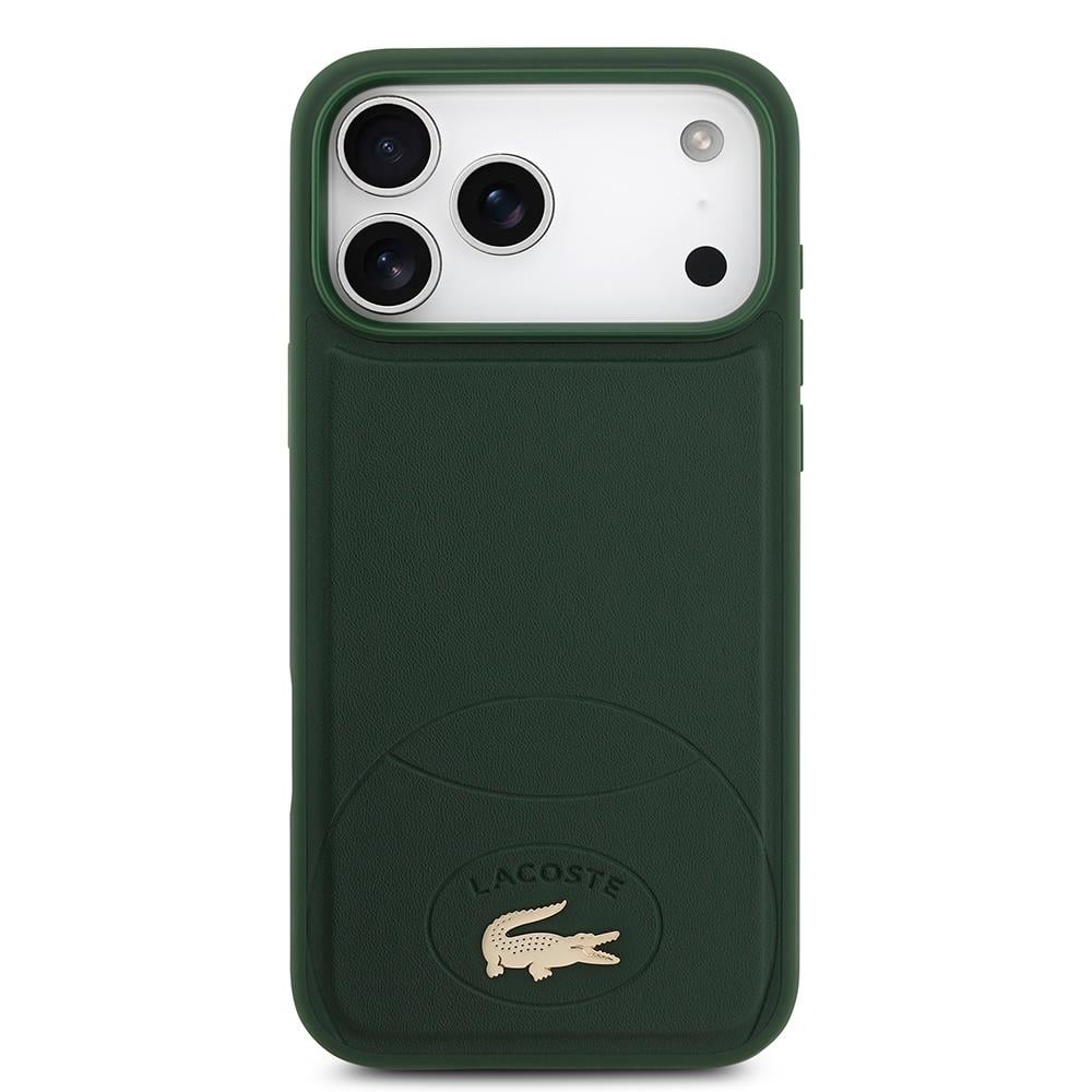 Apple iPhone 17 Pro Max Kılıf Lacoste Orjinal Lisanslı M-safe Şarj Özellikli PU Deri Tasarımlı Metal Logolu Kapak
