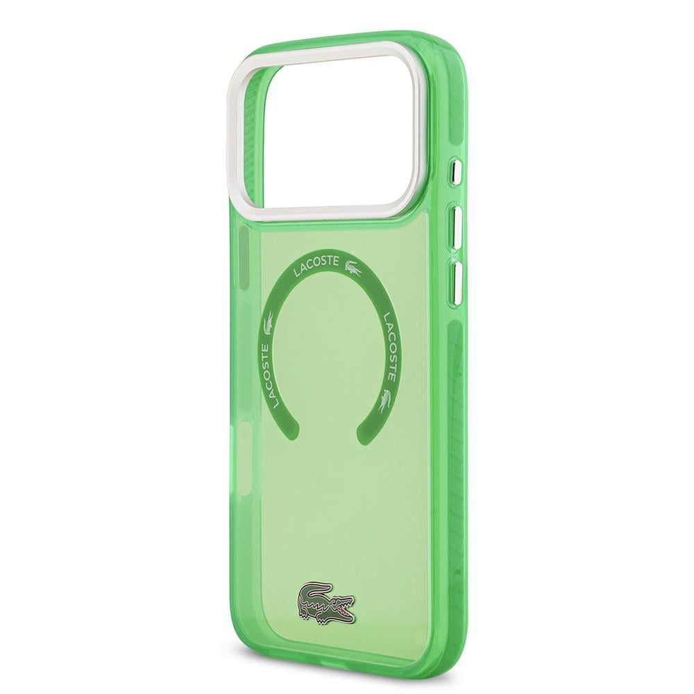 Apple iPhone 17 Pro Max Kılıf Lacoste Orjinal Lisanslı M-safe Şarj Özellikli İkonik Timsah Logolu Buzlu Kapak