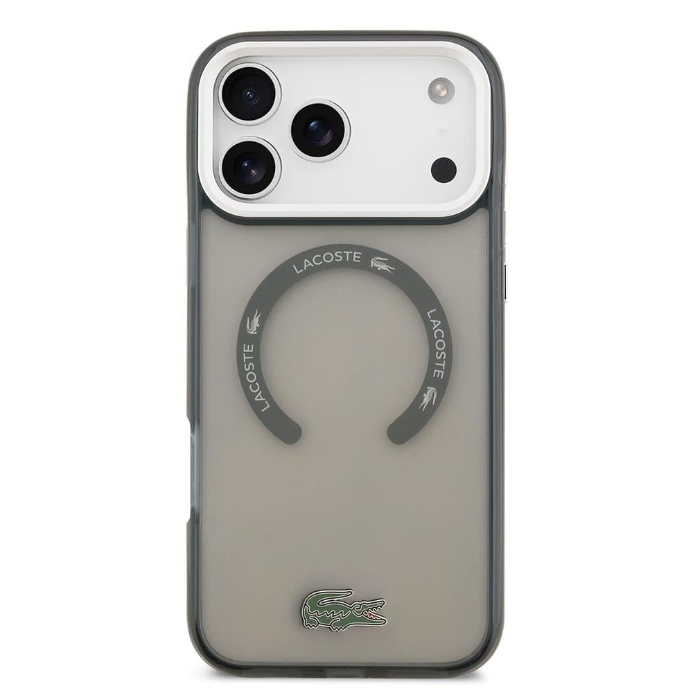 Apple iPhone 17 Pro Max Kılıf Lacoste Orjinal Lisanslı M-safe Şarj Özellikli İkonik Timsah Logolu Buzlu Kapak