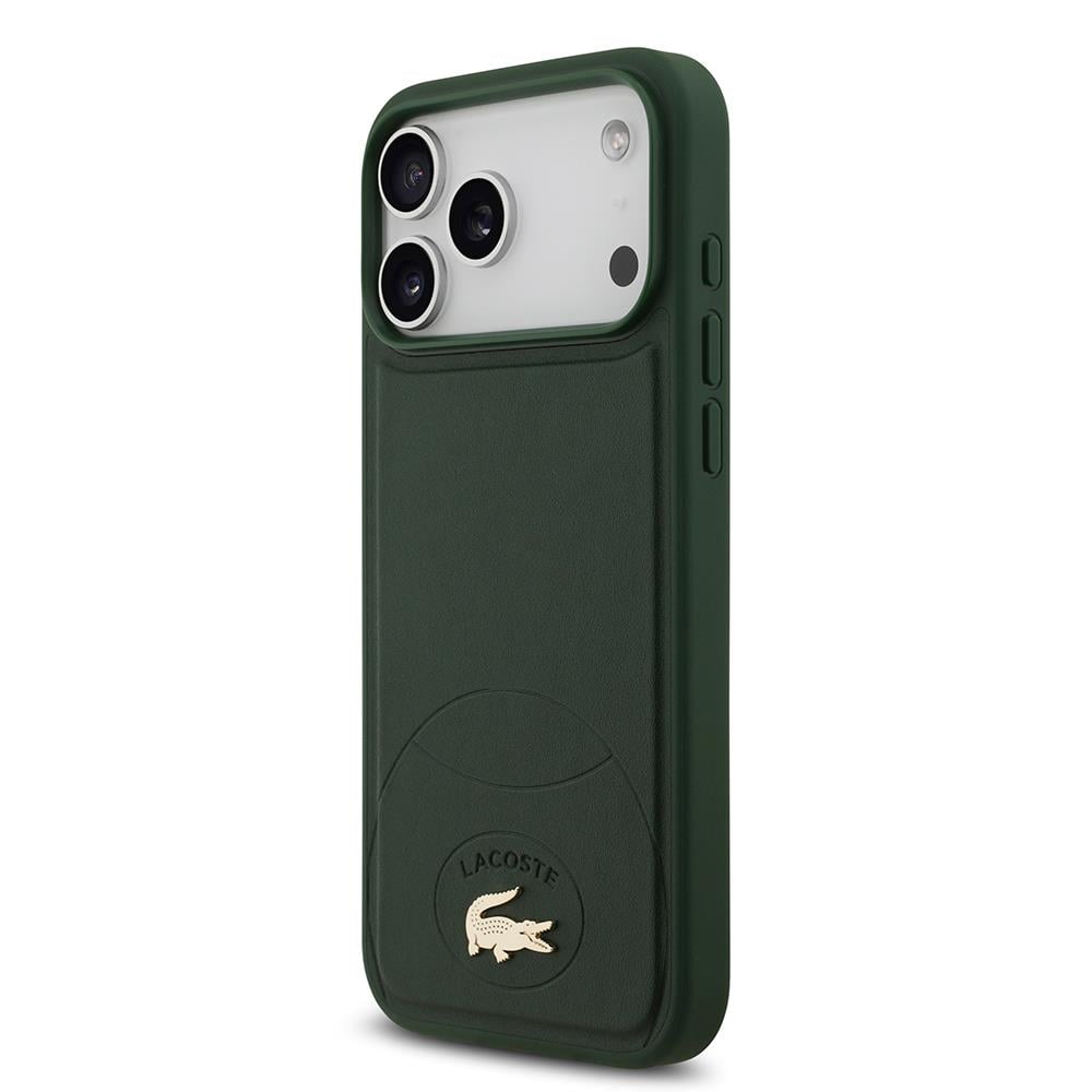 Apple iPhone 17 Pro Max Kılıf Lacoste Orjinal Lisanslı M-safe Şarj Özellikli PU Deri Tasarımlı Metal Logolu Kapak