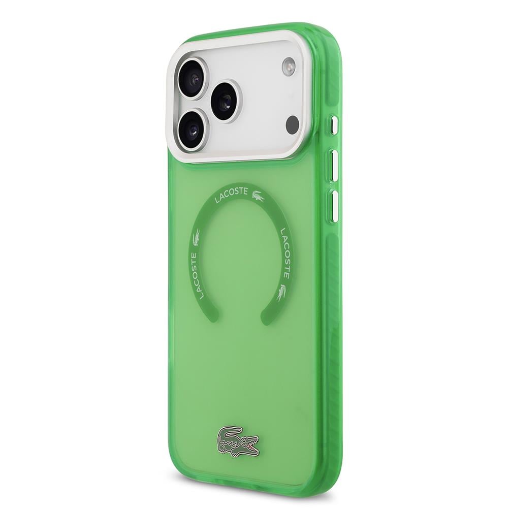 Apple iPhone 17 Pro Max Kılıf Lacoste Orjinal Lisanslı M-safe Şarj Özellikli İkonik Timsah Logolu Buzlu Kapak