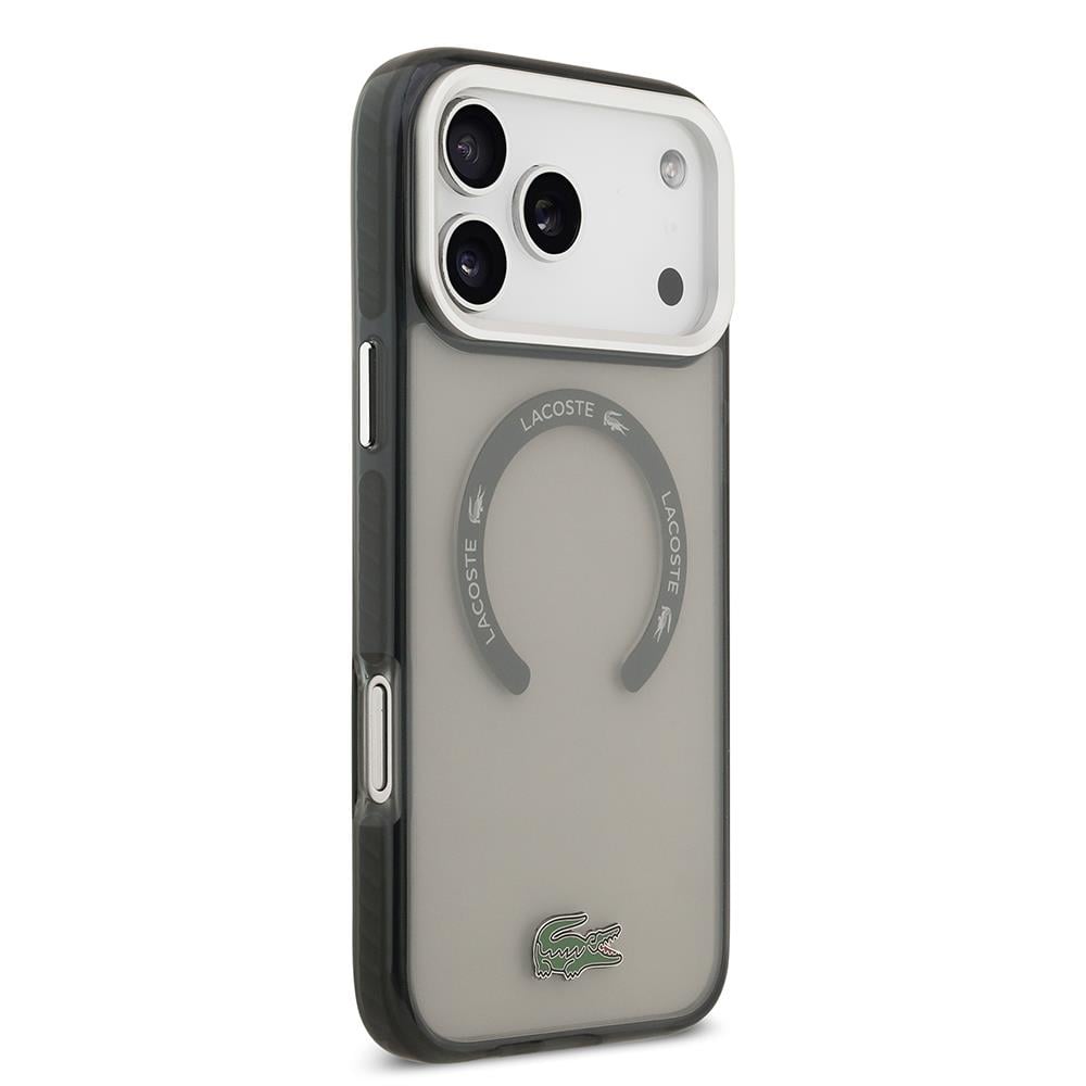 Apple iPhone 17 Pro Max Kılıf Lacoste Orjinal Lisanslı M-safe Şarj Özellikli İkonik Timsah Logolu Buzlu Kapak