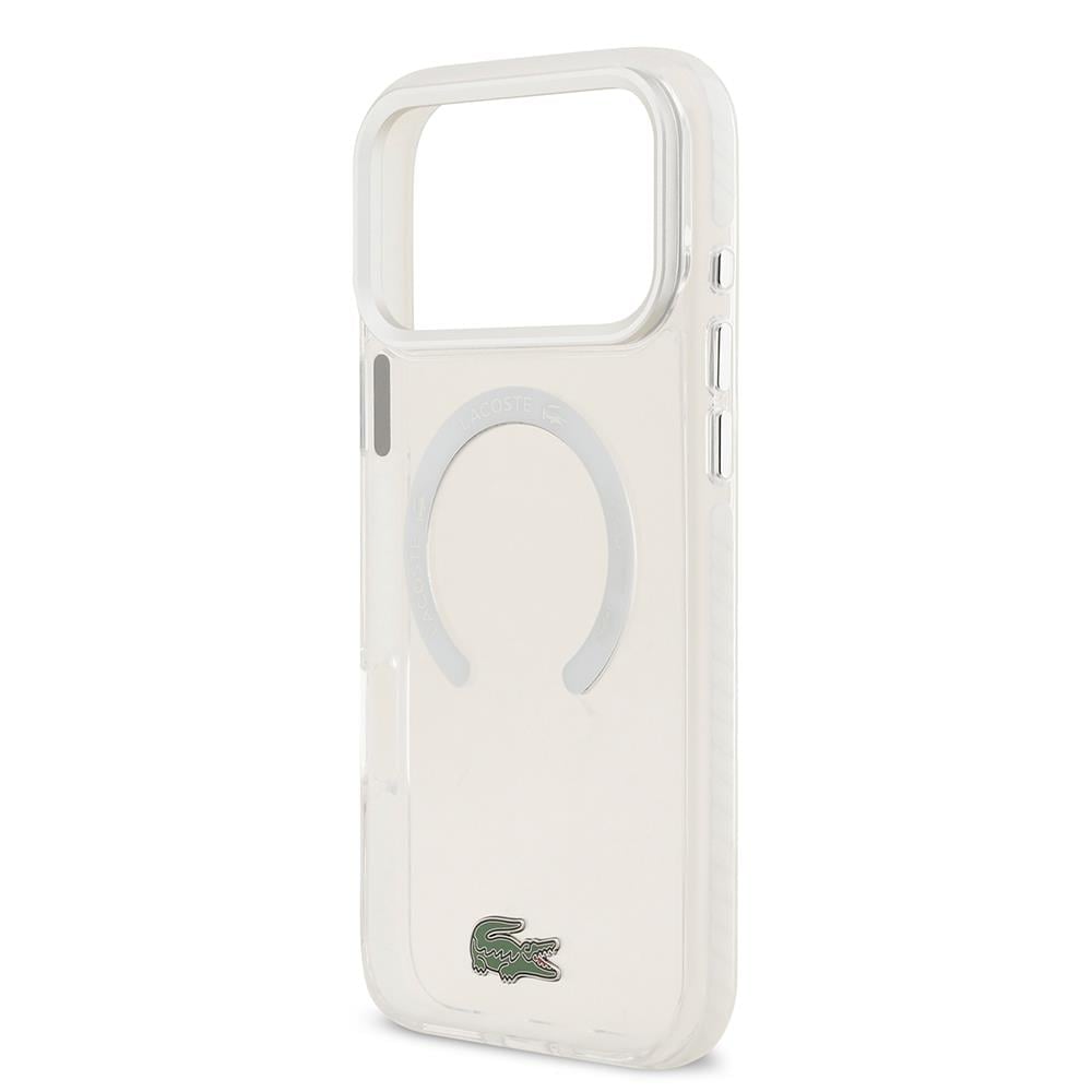 Apple iPhone 17 Pro Max Kılıf Lacoste Orjinal Lisanslı M-safe Şarj Özellikli İkonik Timsah Logolu Buzlu Kapak