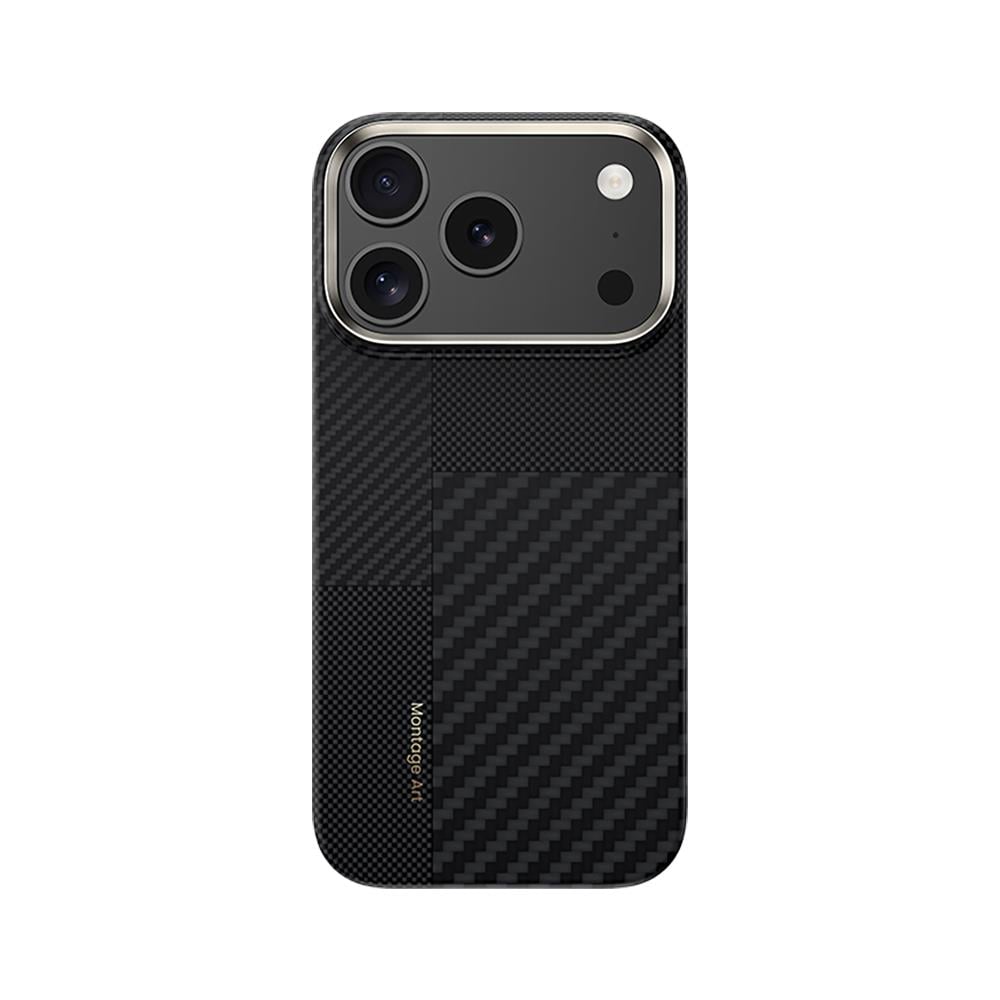 Apple iPhone 17 Pro Max Kılıf M-safe Şarj Özellikli Karbon Fiber Benks Montage ArmorAir Kevlar Kapak