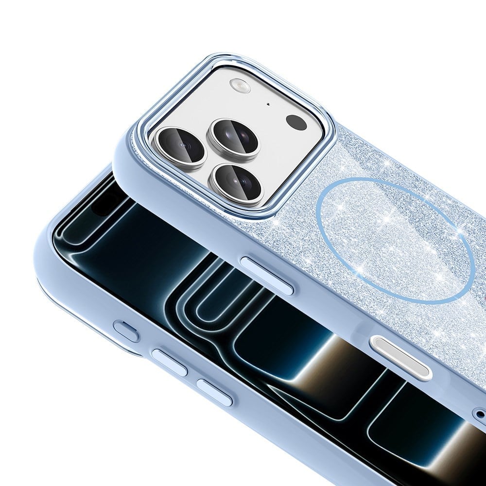 Apple iPhone 17 Pro Max Kılıf M-safe Şarj Özellikli Parlayan Simli Zore Okso Kapak