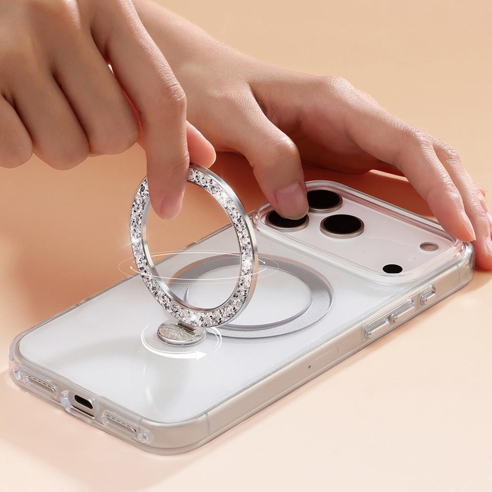 Apple iPhone 17 Pro Max Kılıf M-safe Şarj Özellikli Simli Standlı Pynana Dancing Circle Trendy Serisi Kapak