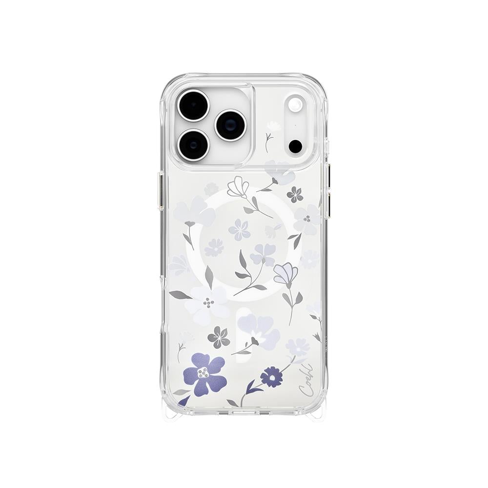 Apple iPhone 17 Pro Max Kılıf M-safe Şarj Özellikli Şeffaf Arka Yüzey Çiçekli Coehl Amara Kapak