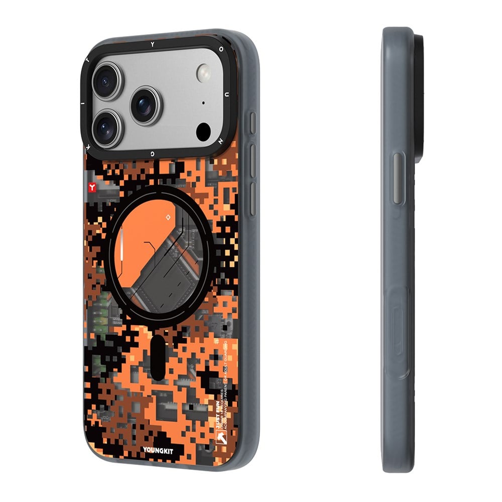 Apple iPhone 17 Pro Max Kılıf M-Safe Şarj Özellikli Youngkit Camouflage Sykell Serisi Kapak