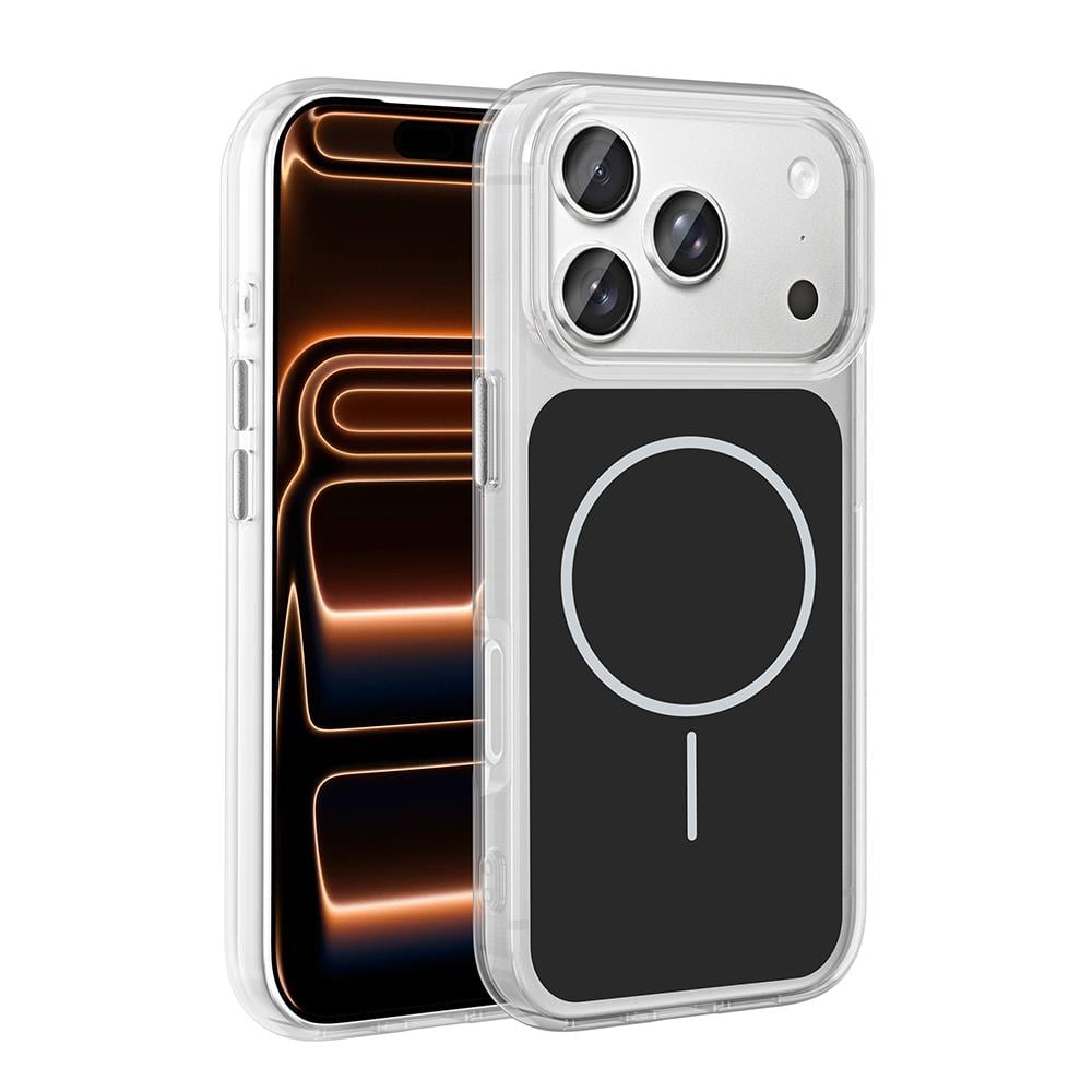 Apple iPhone 17 Pro Max Kılıf M-Safe Şarj Özellikli Metal Buton Tasarımlı Zore İkonik Sert Silikon Kapak