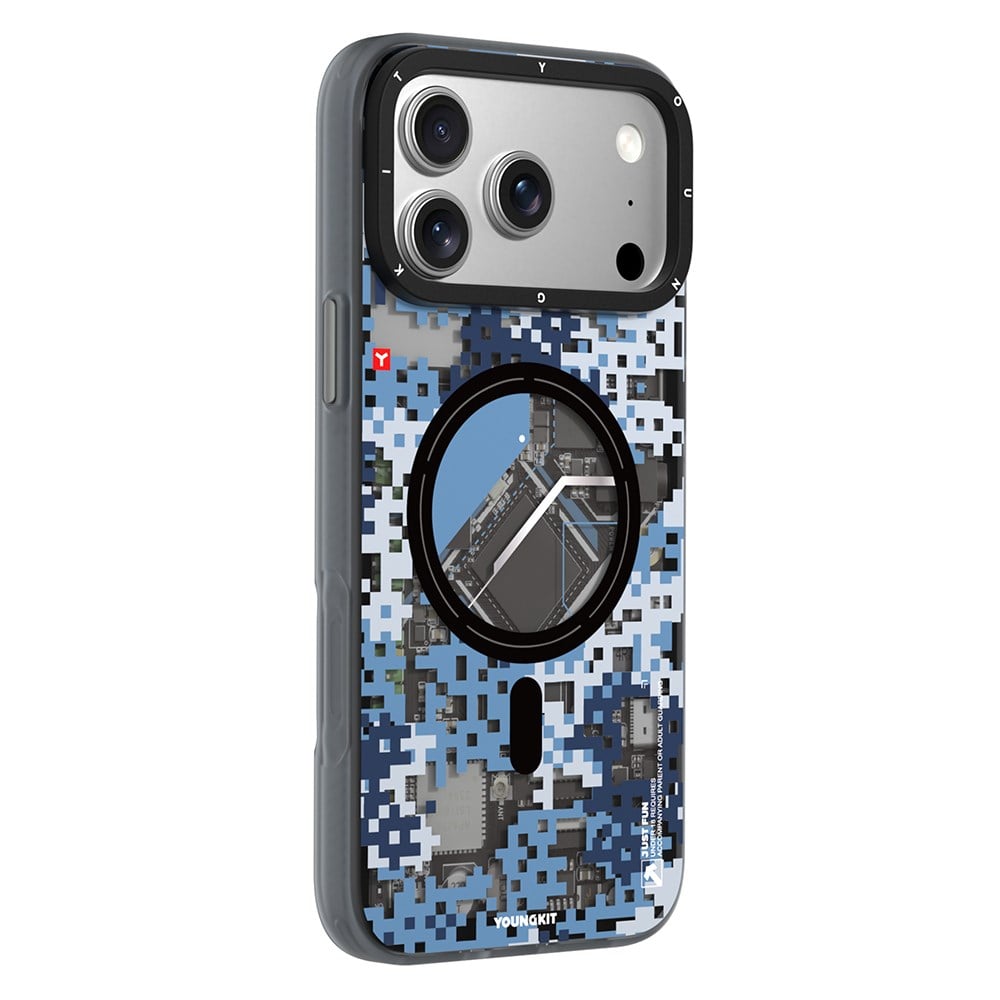 Apple iPhone 17 Pro Max Kılıf M-Safe Şarj Özellikli Youngkit Camouflage Sykell Serisi Kapak