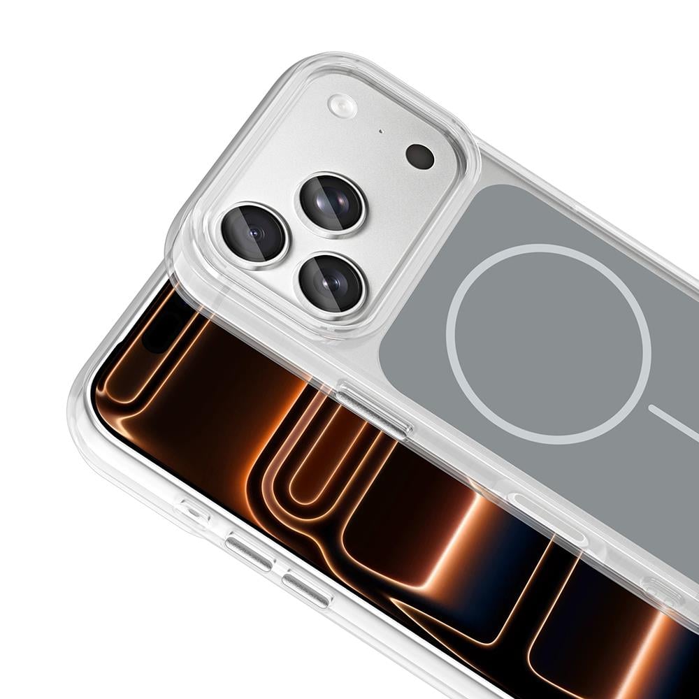 Apple iPhone 17 Pro Max Kılıf M-Safe Şarj Özellikli Metal Buton Tasarımlı Zore İkonik Sert Silikon Kapak