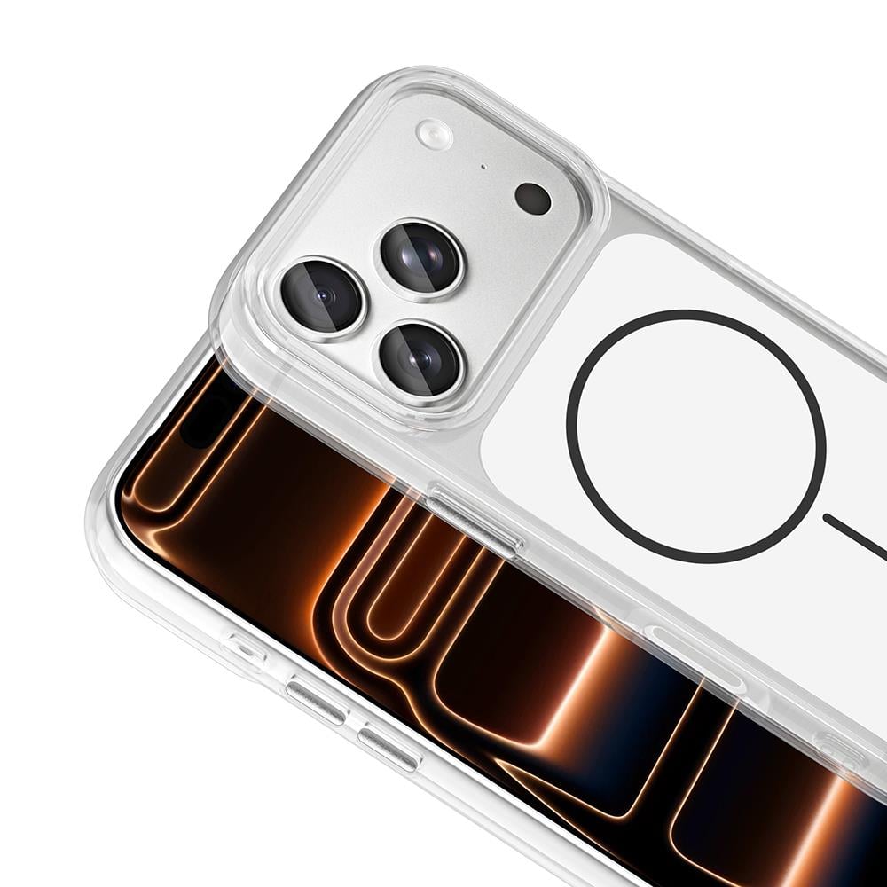 Apple iPhone 17 Pro Max Kılıf M-Safe Şarj Özellikli Metal Buton Tasarımlı Zore İkonik Sert Silikon Kapak
