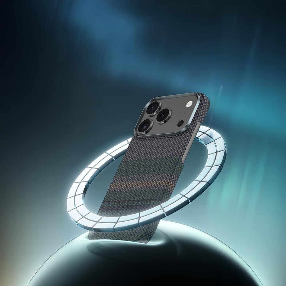 Apple iPhone 17 Pro Max Kılıf M-safe Şarj Özellikli Karbon Fiber Tasarımlı Benks Aurora ArmorPro Kevlar Kapak