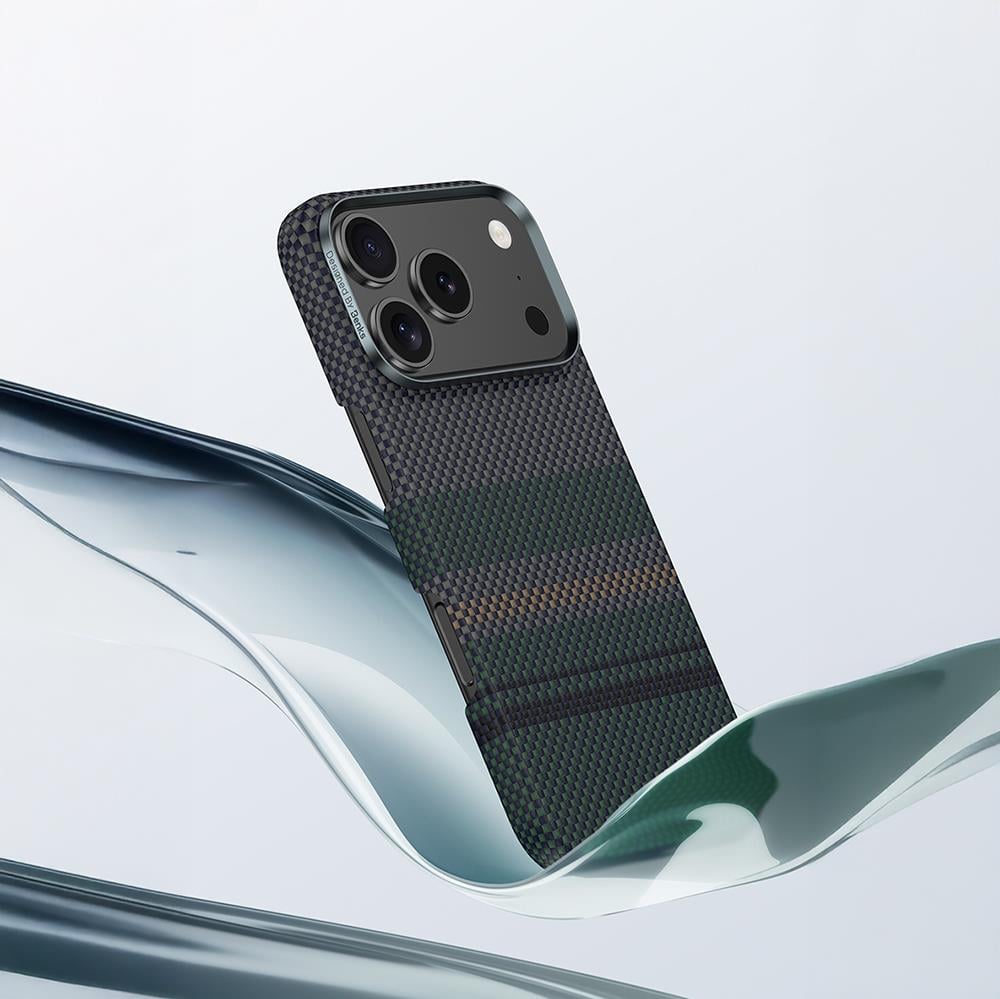 Apple iPhone 17 Pro Max Kılıf M-safe Şarj Özellikli Karbon Fiber Tasarımlı Benks Aurora ArmorPro Kevlar Kapak