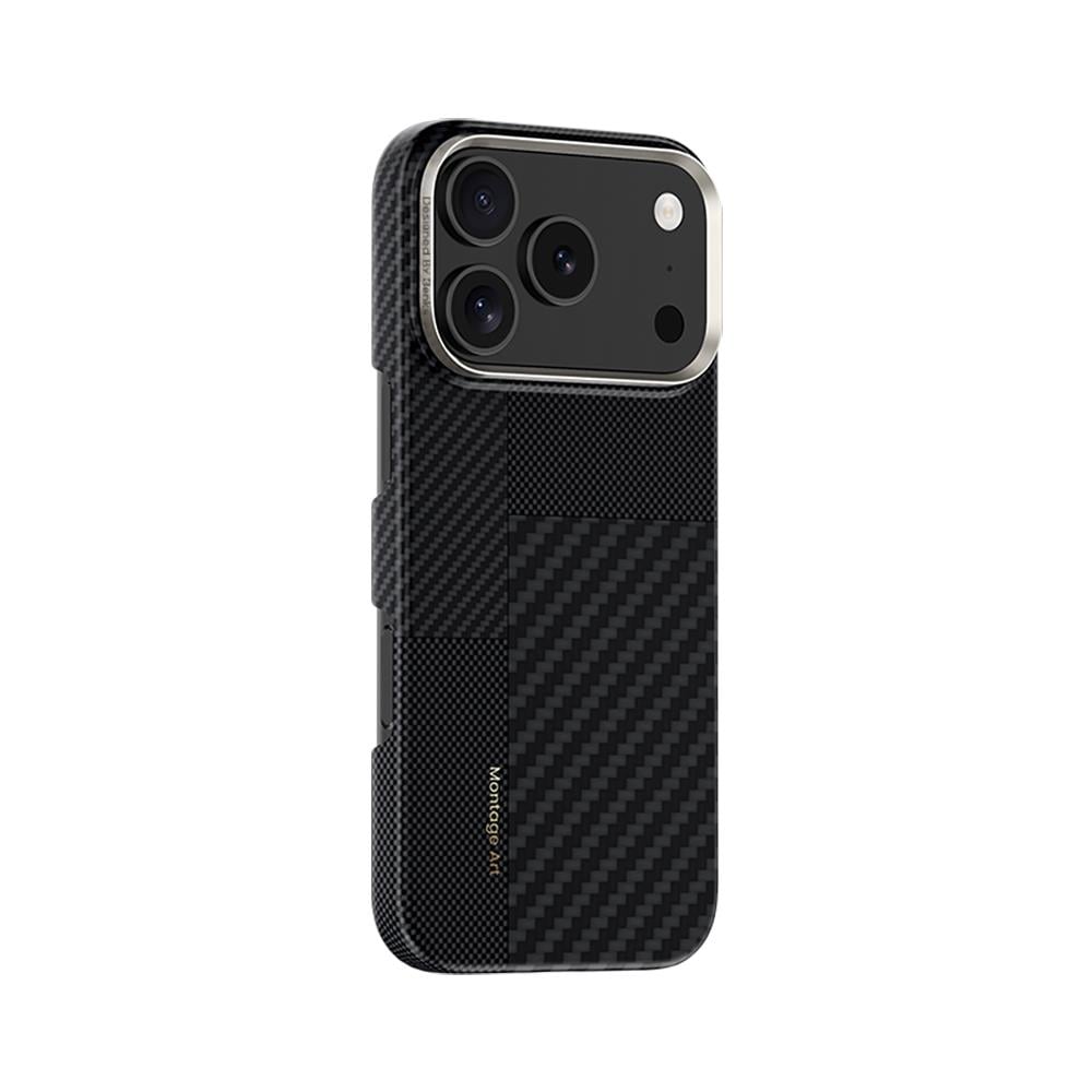 Apple iPhone 17 Pro Max Kılıf M-safe Şarj Özellikli Karbon Fiber Benks Montage ArmorAir Kevlar Kapak
