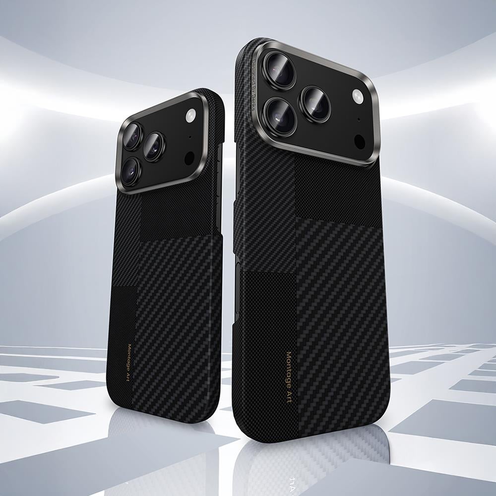 Apple iPhone 17 Pro Max Kılıf M-safe Şarj Özellikli Karbon Fiber Benks Montage ArmorAir Kevlar Kapak