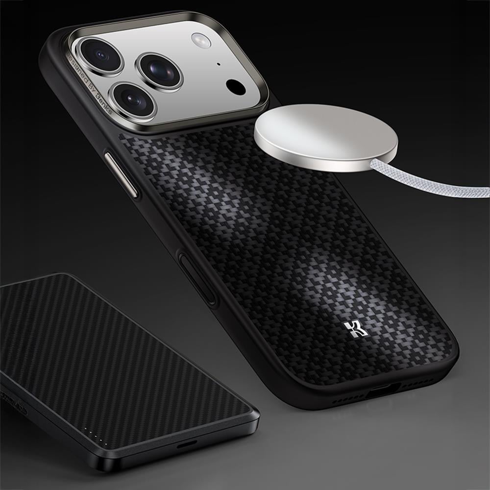 Apple iPhone 17 Pro Max Kılıf M-Safe Şarj Özellikli Benks ArmorPro ArmorGrid Serisi Kevlar Kapak