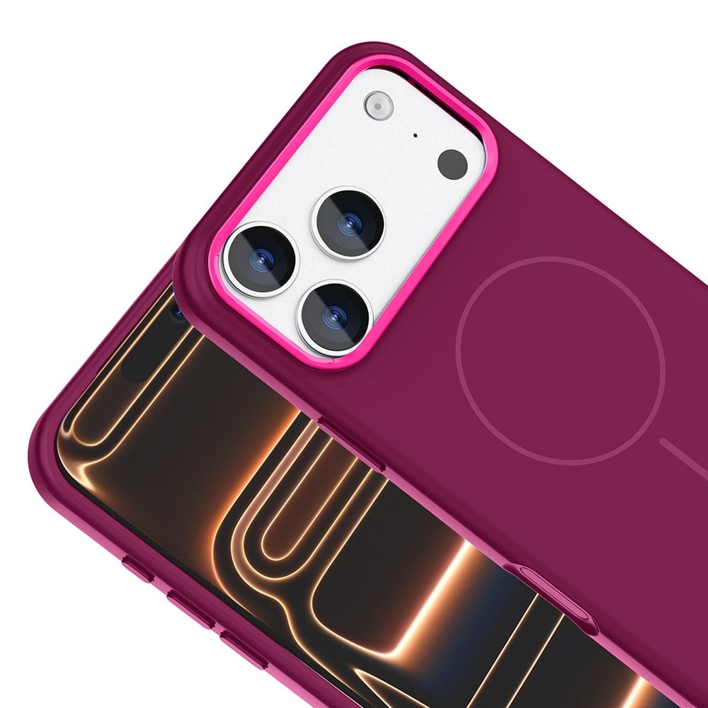 Apple iPhone 17 Pro Max Kılıf M-Safe Şarj Özellikli Metal Kamera Çerçeveli Zore Edi Silikon Kapak