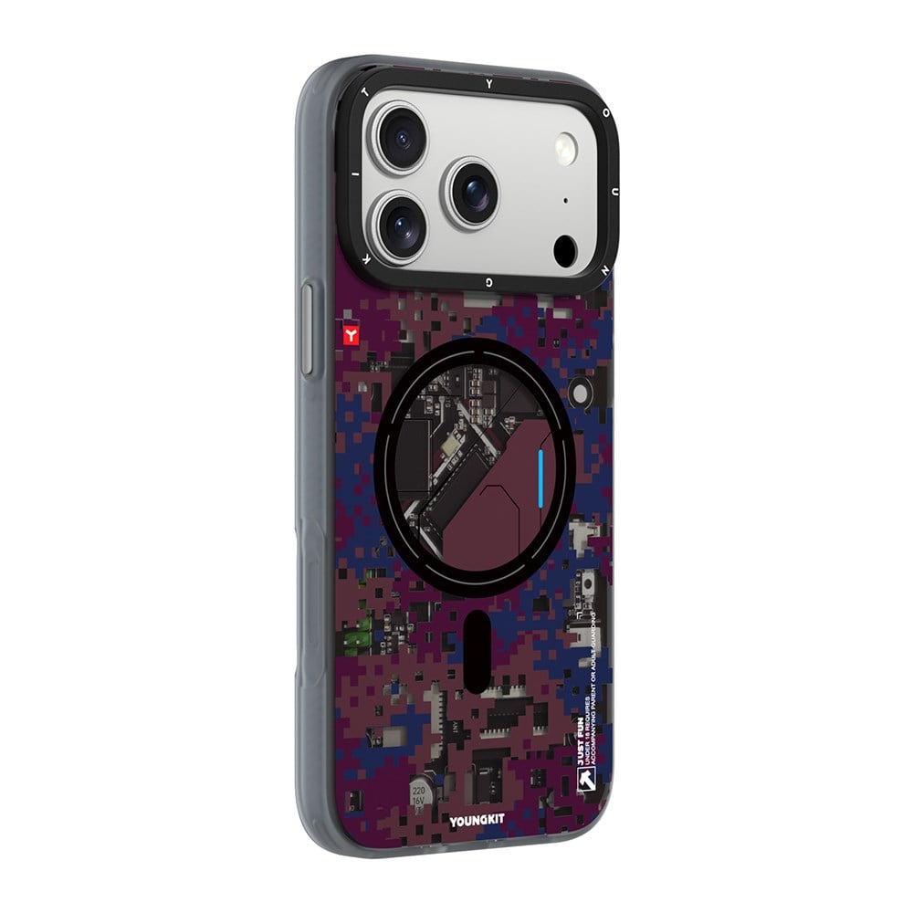 Apple iPhone 17 Pro Max Kılıf M-Safe Şarj Özellikli Youngkit Camouflage Sykell Serisi Kapak