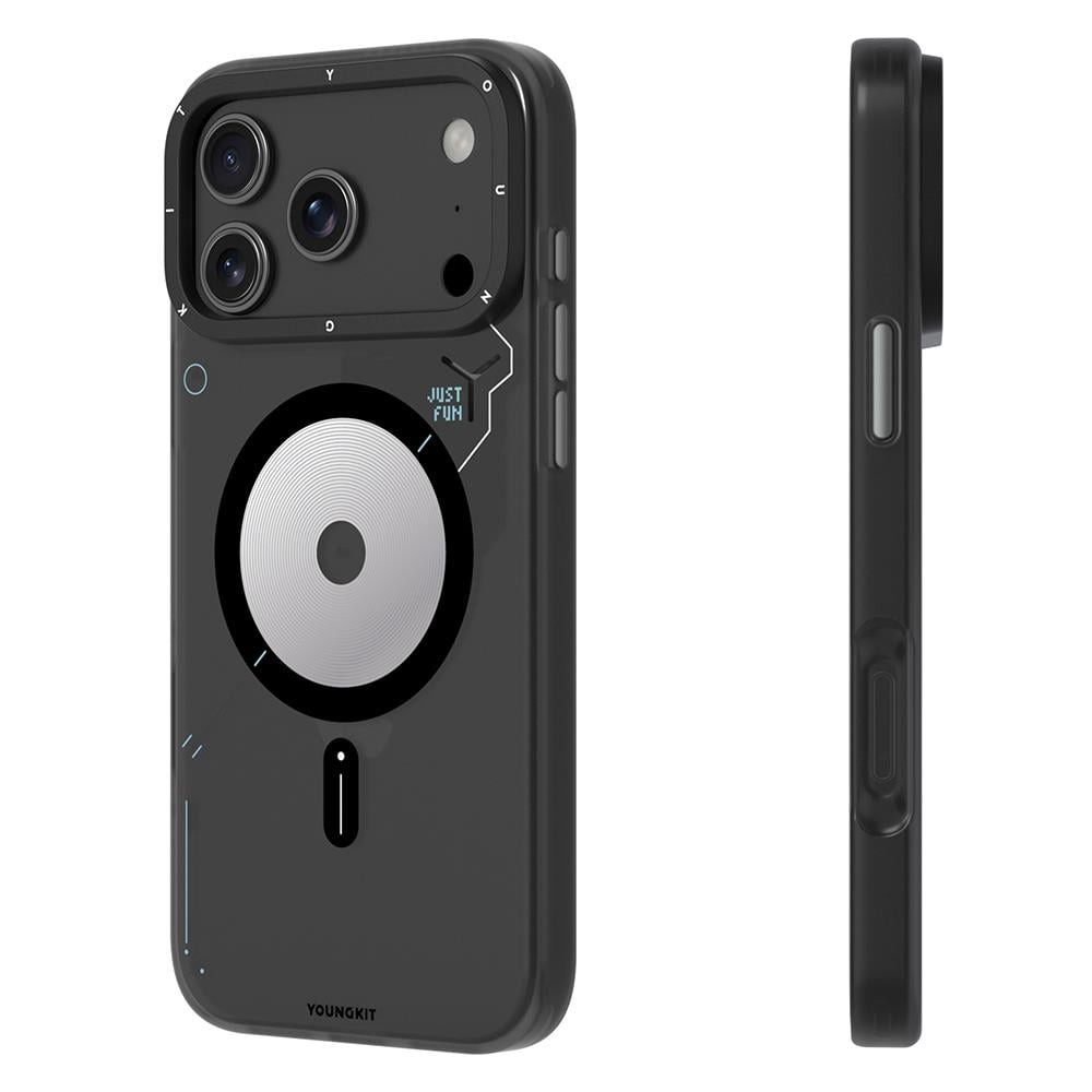 Apple iPhone 17 Pro Max Kılıf M-safe Şarj Özellikli Disk Desenli Youngkit Disc Battle Kapak