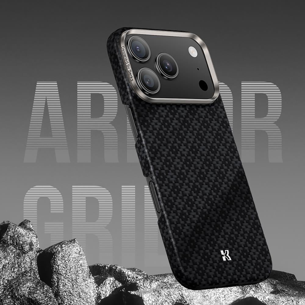 Apple iPhone 17 Pro Max Kılıf M-Safe Şarj Özellikli Benks ArmorAir ArmorGrid Serisi Kevlar Kapak